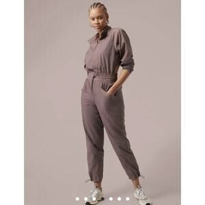 Athleta X Alicia Keys Women's Brown Cocoa Utility Jumpsuit Size 0